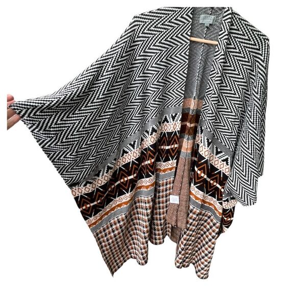 Joseph A. Woman Aztec cape poncho wrap OS boho festival - Picture 3 of 9